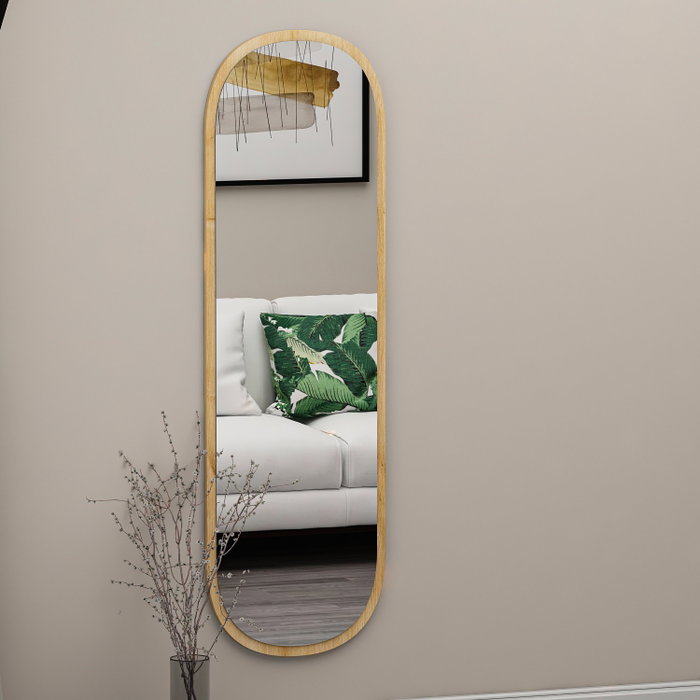 Hanah Home Espejo Ovalado Cuerpo Entero 40x120 cm, Fabricado en MDF, Flotal-E Ecológico, Elegante y Duradero para Salón o Dormitorio